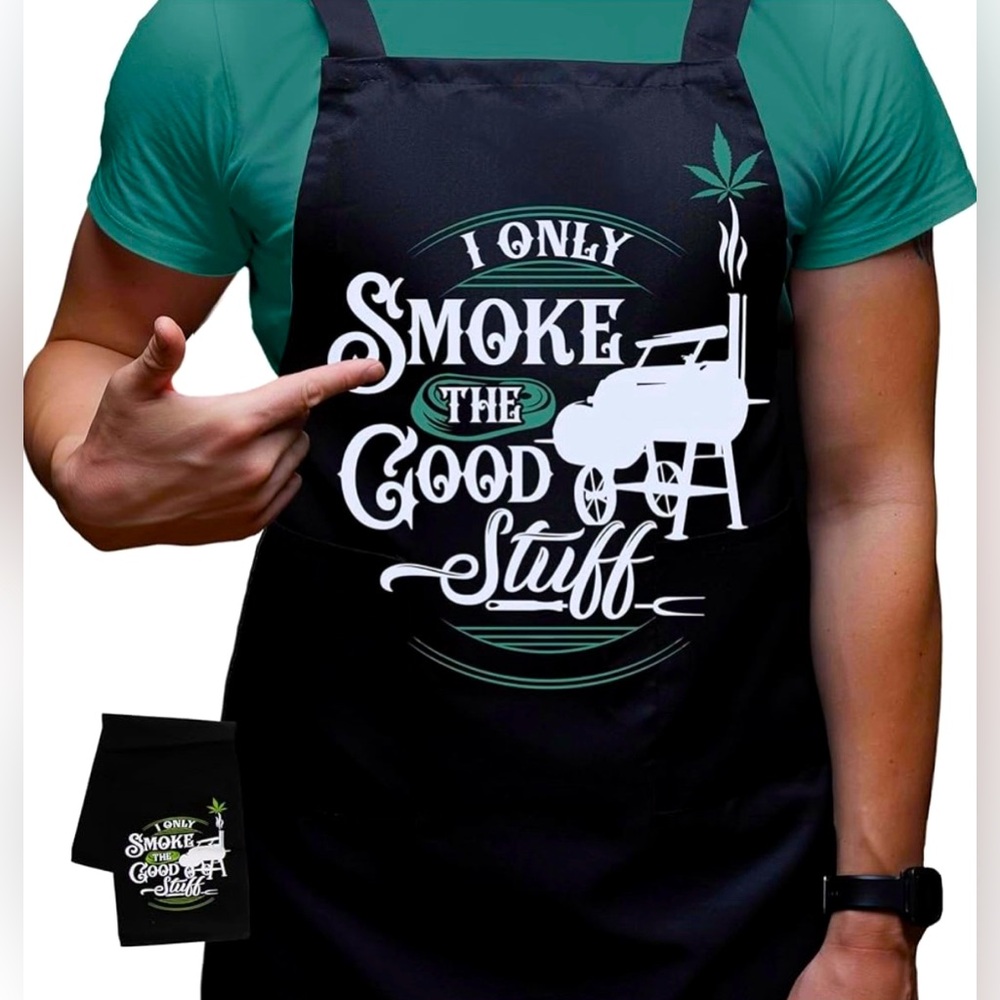 Fay People Black Apron With Fun Graphic Print